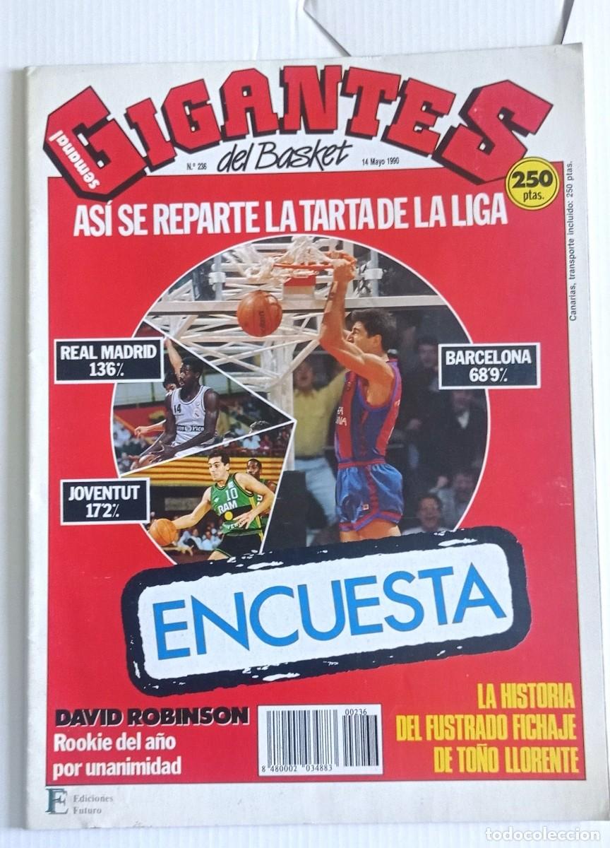 Coleccionismo deportivo: revista GIGANTES del BASKET n&ordm; 236 del a&ntilde;o 1990