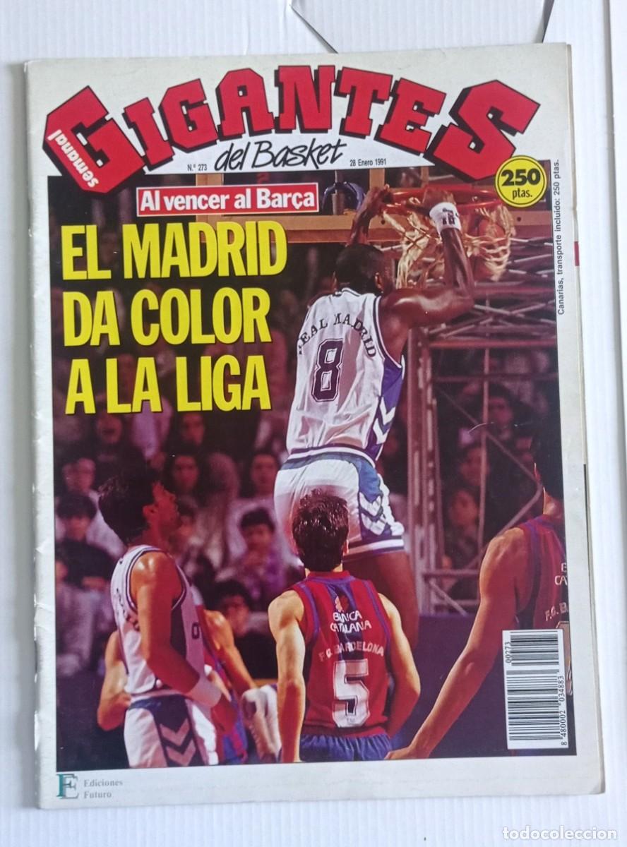 Coleccionismo deportivo: revista GIGANTES del BASKET n&ordm; 273 del a&ntilde;o 1991