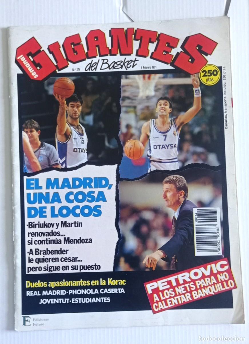 Coleccionismo deportivo: revista GIGANTES del BASKET n&ordm; 274 del a&ntilde;o 1991