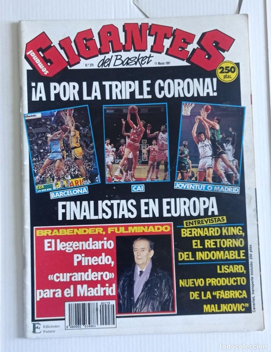 Coleccionismo deportivo: revista GIGANTES del BASKET n&ordm; 279 del a&ntilde;o 1991