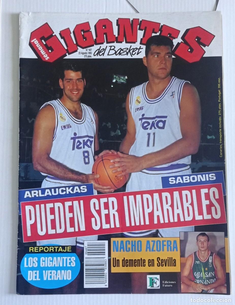 Coleccionismo deportivo: revista GIGANTES del BASKET n&ordm; 407 del a&ntilde;o 1993