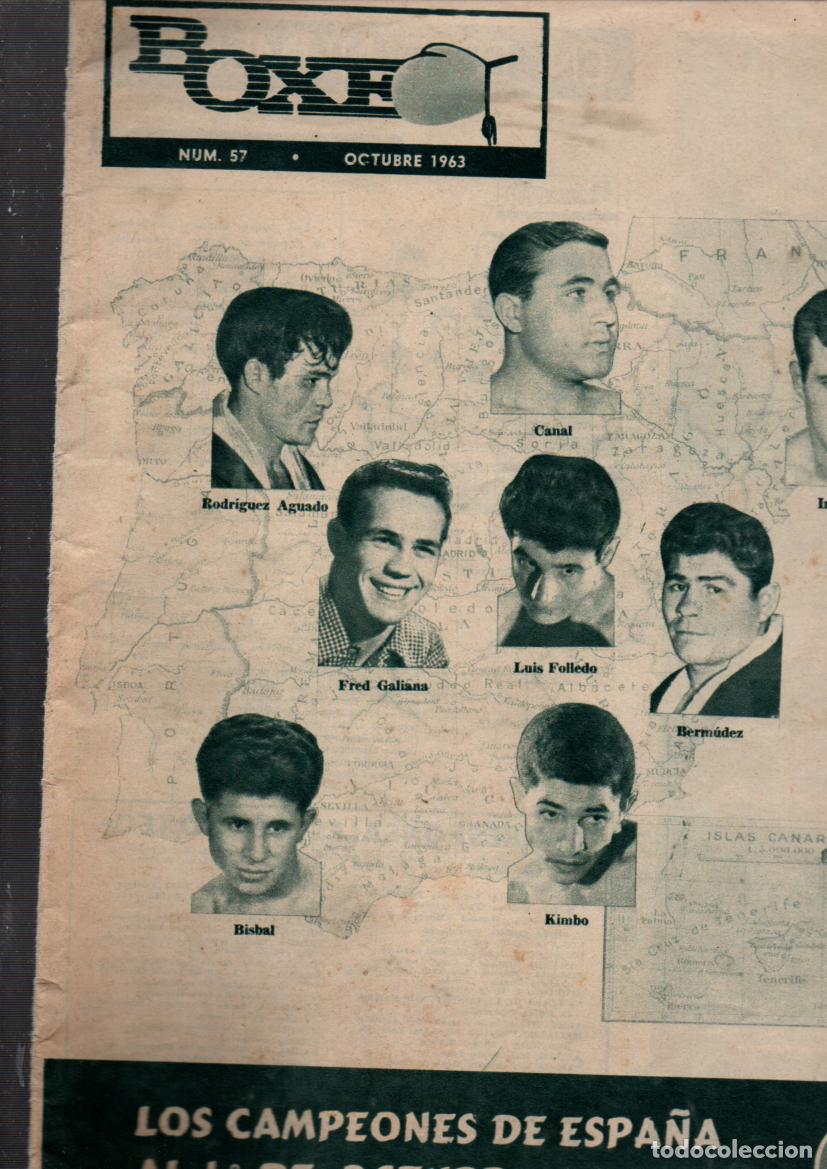Collectionnisme sportif: BOXEO, NUM. 57. LOS CAMPEONES DE ESPA&Ntilde;A AL 1&ordm; DE OCTUBRE DE 1963. TODAS LAS CATEGORIAS