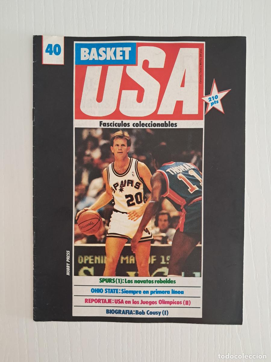 Coleccionismo deportivo: Fasc&iacute;culo Basket USA N&ordm; 40 - San Antonio Spurs / Detroit Pistons - Hobby Press