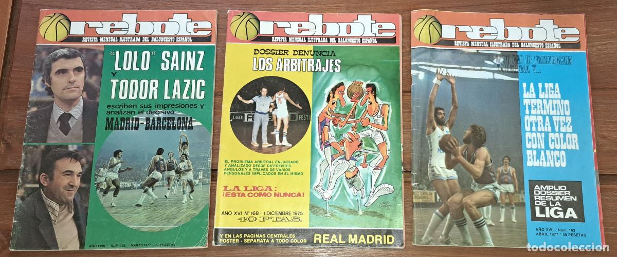 Coleccionismo deportivo: REBOTE - REVISTA MENSUAL ILUSTRADA DEL BALONCESTO ESPA&Ntilde;OL - A&Ntilde;OS 70 - 3 EJEMPLARES