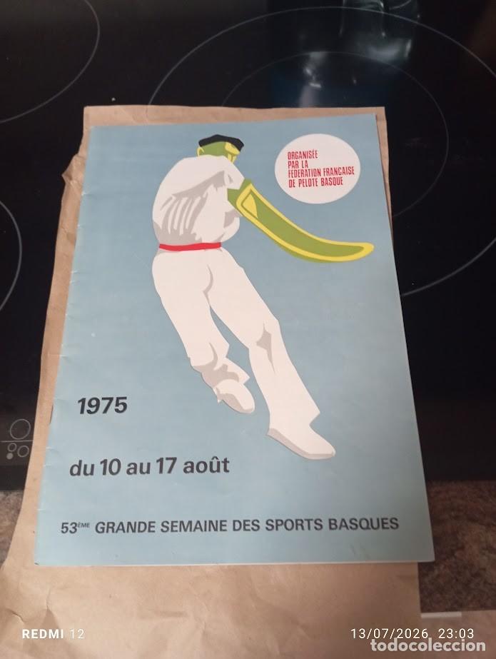 Colecionismo desportivo: 1975 GRANDE SEMAINE DES SPORT BASQUES / PELOTA CESTA PUNTA