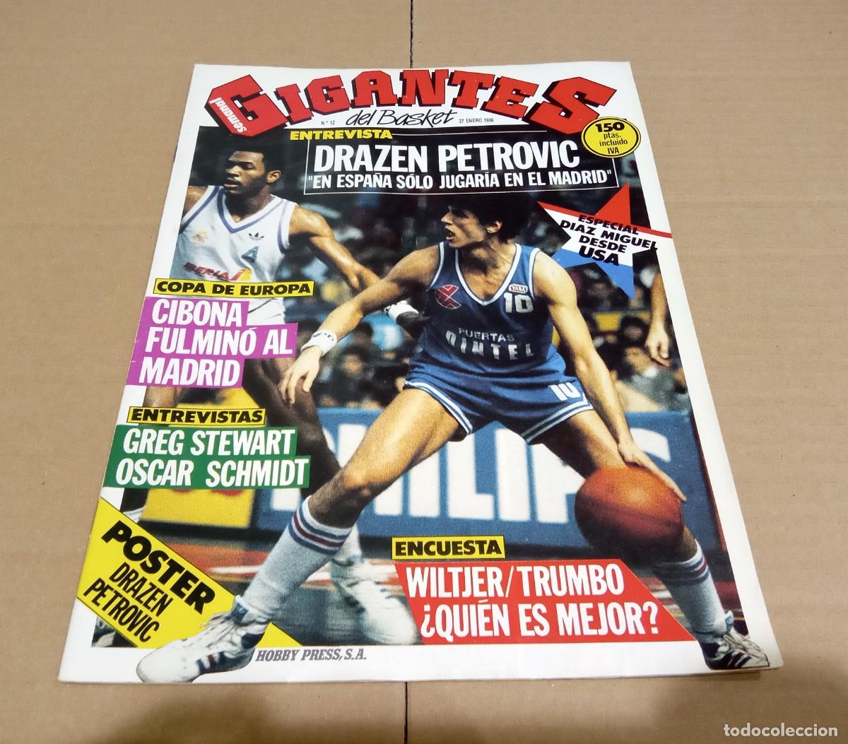 Coleccionismo deportivo: REVISTA MAGAZINE GIGANTES DEL BASKET #12 1986 POSTER DRAZEN PETROVIC COMPLETA MUY BUEN ESTADO
