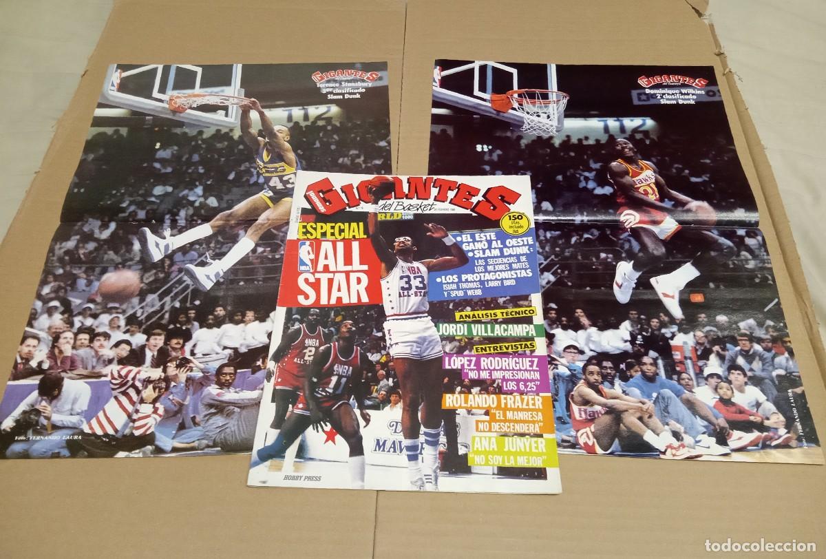 Collectionnisme sportif: REVISTA MAGAZINE GIGANTES DEL BASKET #16 NBA ALL STAR 1986 CON 3 POSTERS COMPLETA MUY BUEN ESTADO