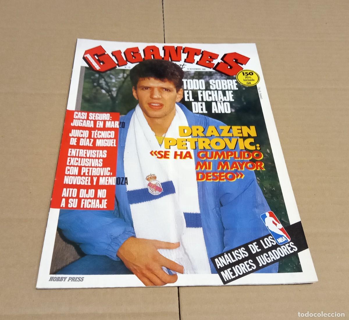 Collectionnisme sportif: REVISTA MAGAZINE GIGANTES DEL BASKET #53 1986 DRAZEN PETROVIC CON POSTER COMPLETA MUY BUEN ESTADO
