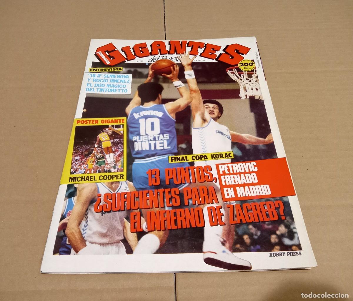 Sports collectibles: REVISTA MAGAZINE GIGANTES DEL BASKET #123 1988 DRAZEN PETROVIC CON POSTER COMPLETA MUY BUEN ESTADO