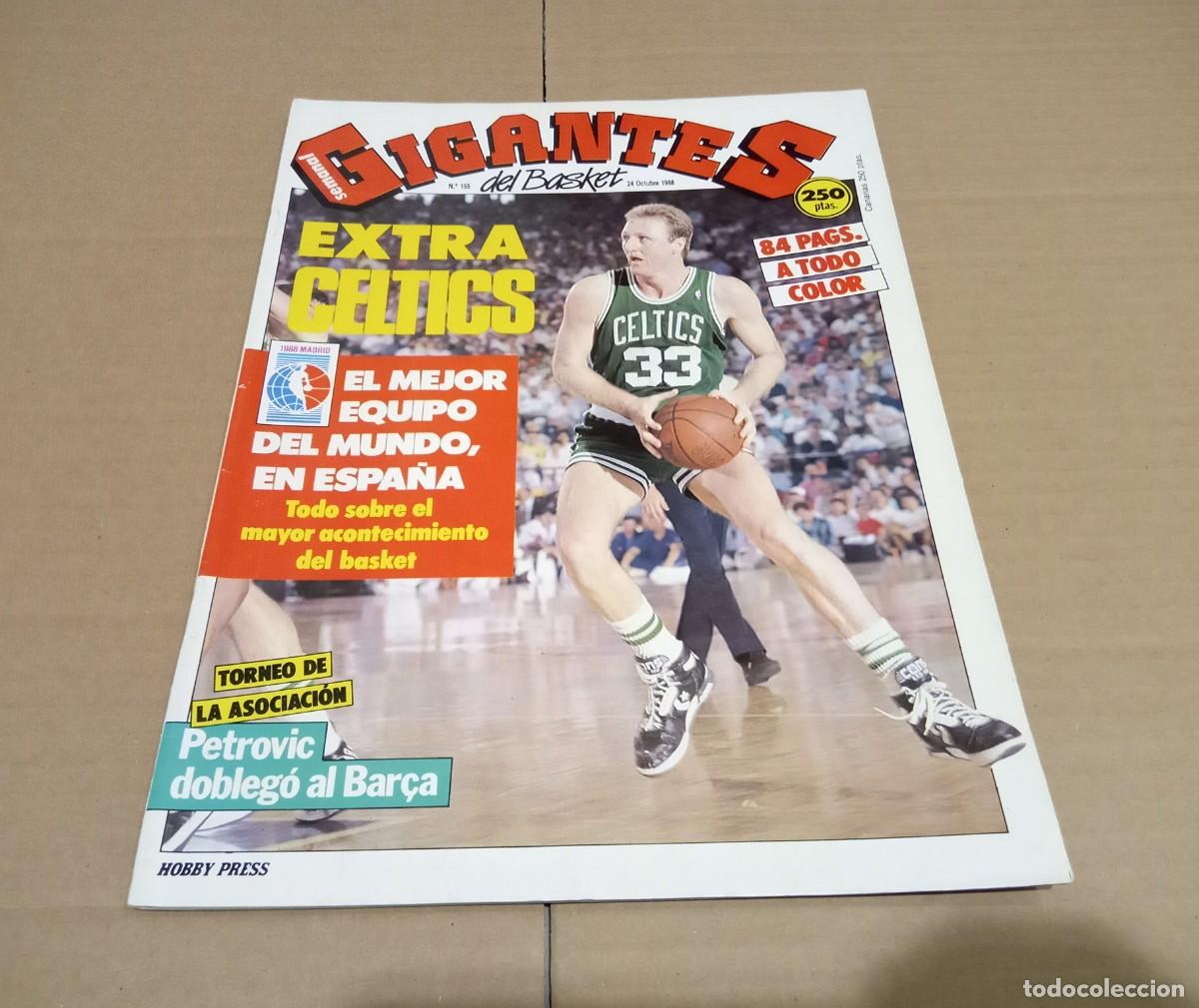 Coleccionismo deportivo: REVISTA MAGAZINE GIGANTES DEL BASKET #155 1988 EXTRA CELTICS CON POSTER COMPLETA MUY BUEN ESTADO