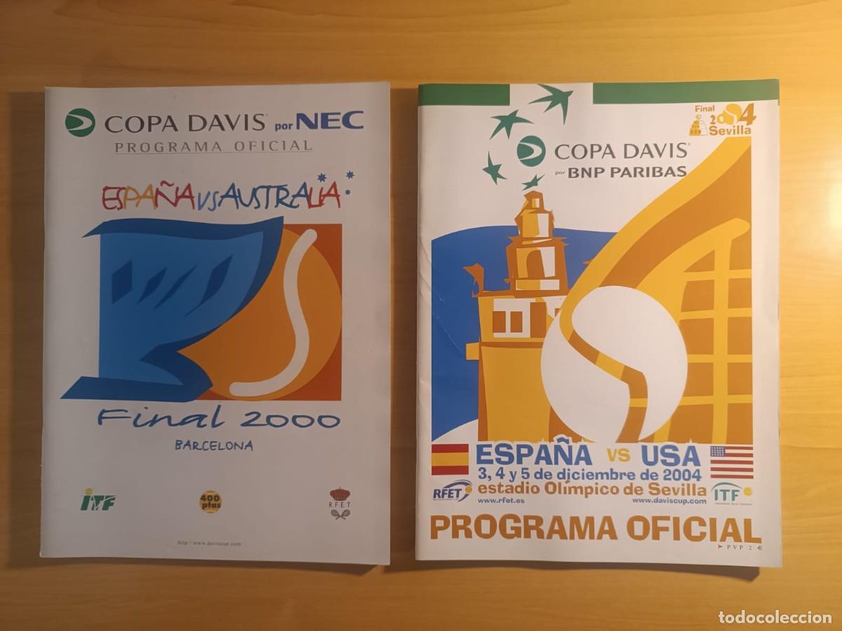 Collezionismo sportivo: Lote 2 Programas Oficiales Final COPA DAVIS 2000 (Barcelona) y 2004 (Sevilla) - &iexcl;Impecables!