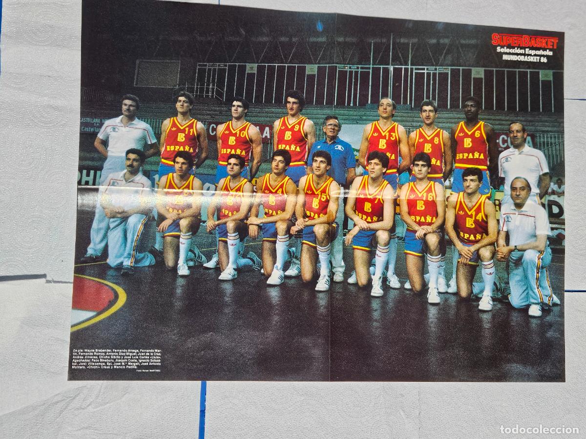 Collezionismo sportivo: SUPER POSTER SELECCION ESPA&Ntilde;OLA BALONCESTO MUNDIAL ESPA&Ntilde;A 86 - MUNDOBASKET 1986 REVISTA SUPERBASKET