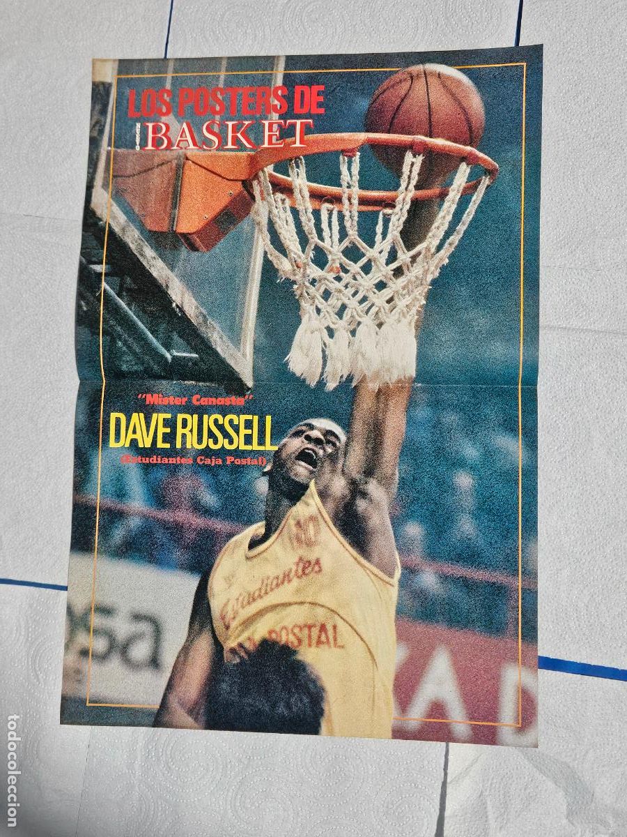 Coleccionismo deportivo: Revista Nuevo Basket A&ntilde;o VII n&deg; 148 1986 Poster Dave Russell (Estudiantes Caja Postal)