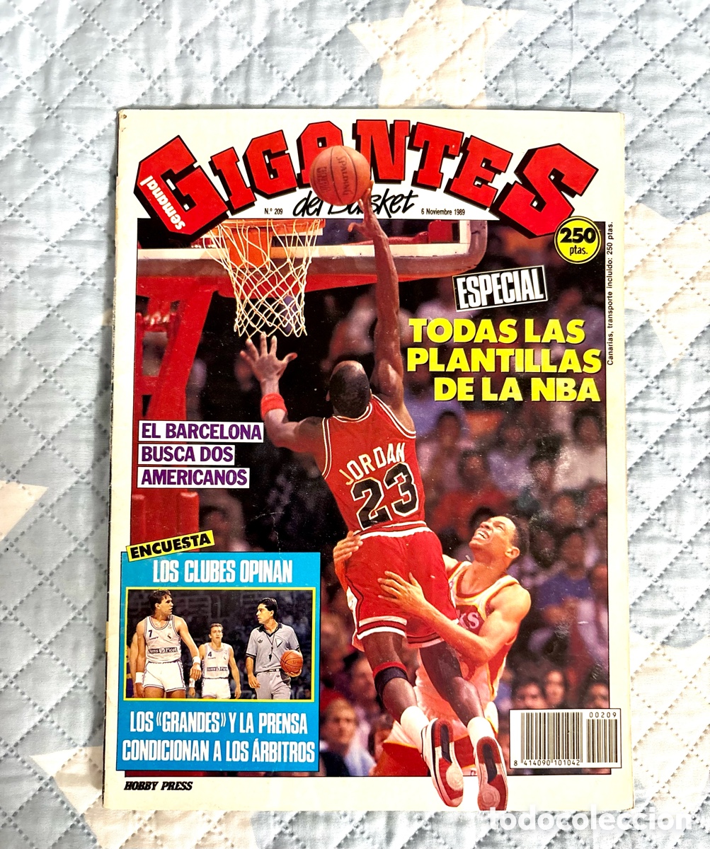 Coleccionismo deportivo: JOYA - JORDAN - Revista Gigantes del Basket N&ordm; 209 (6/11/89) PLANTILLAS NBA . Con p&oacute;ster original