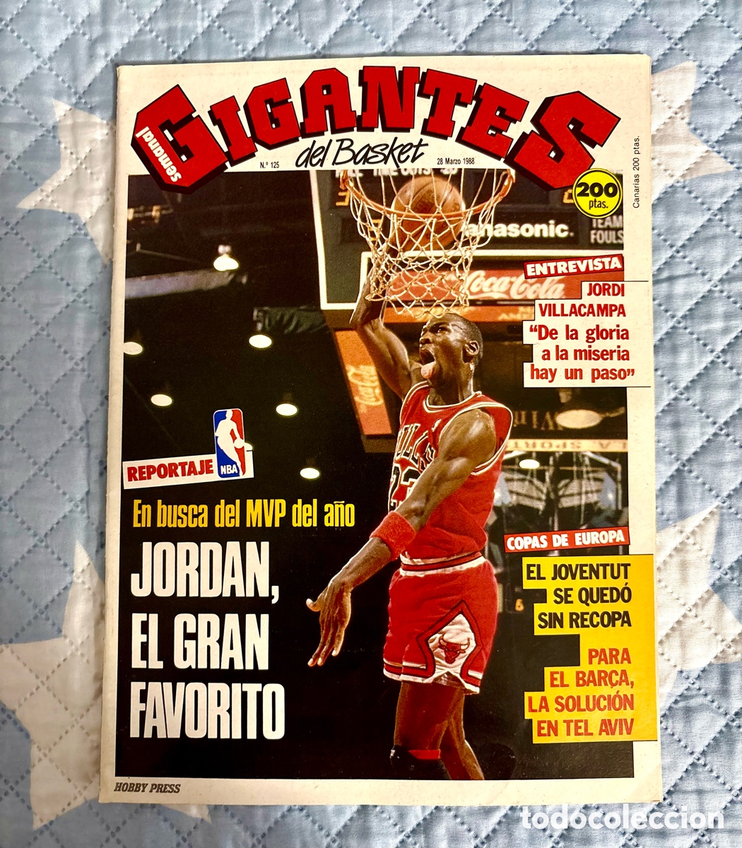 Coleccionismo deportivo: JOYA REVISTA 125 JORDAN PORTADA Y P&Oacute;STER - (1988) - GIGANTES DEL BASKET . Estupendo estado