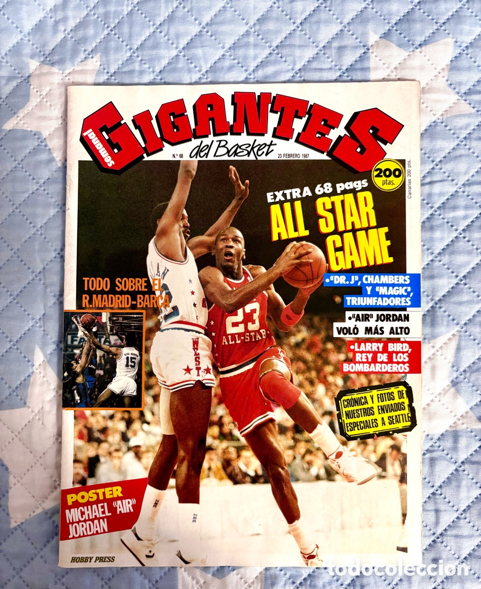 Coleccionismo deportivo: Revista Gigantes del Basket N&ordm; 68 (1987) + P&oacute;ster Michael Jordan - 100% Original