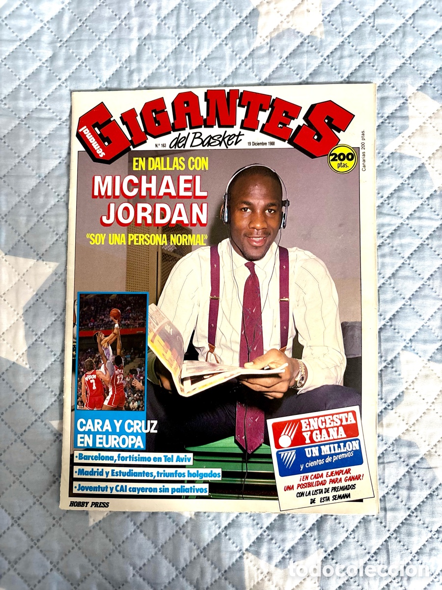 Coleccionismo deportivo: Revista Gigantes del Basket - N&uacute;mero 163 (19 de diciembre de 1988). Portada Michael Jordan:. POSTER