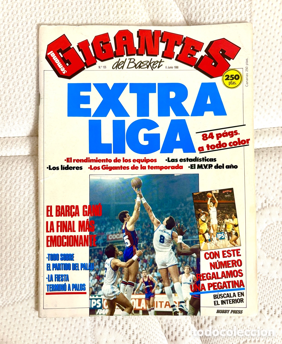 Coleccionismo deportivo: Revista Gigantes Del Basket N&ordm; 135 (1988) - Extra Liga ACB - &iexcl;Como Nueva Con P&oacute;ster de Barcelona
