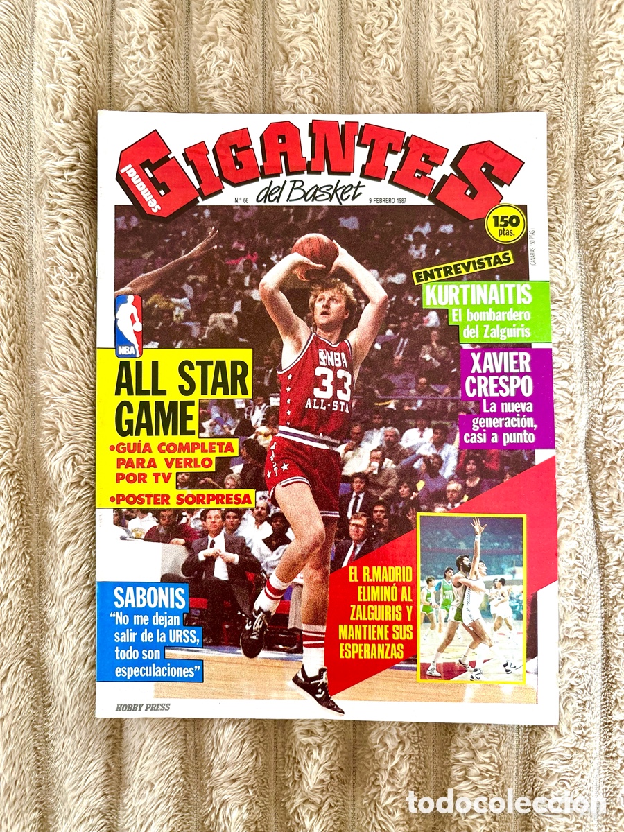 Coleccionismo deportivo: Revista 66 LARRY BIRD gigantes del Basket 1987 - Especial NBA All-Star Game 1987 - P&Oacute;STER INCLUIDO -