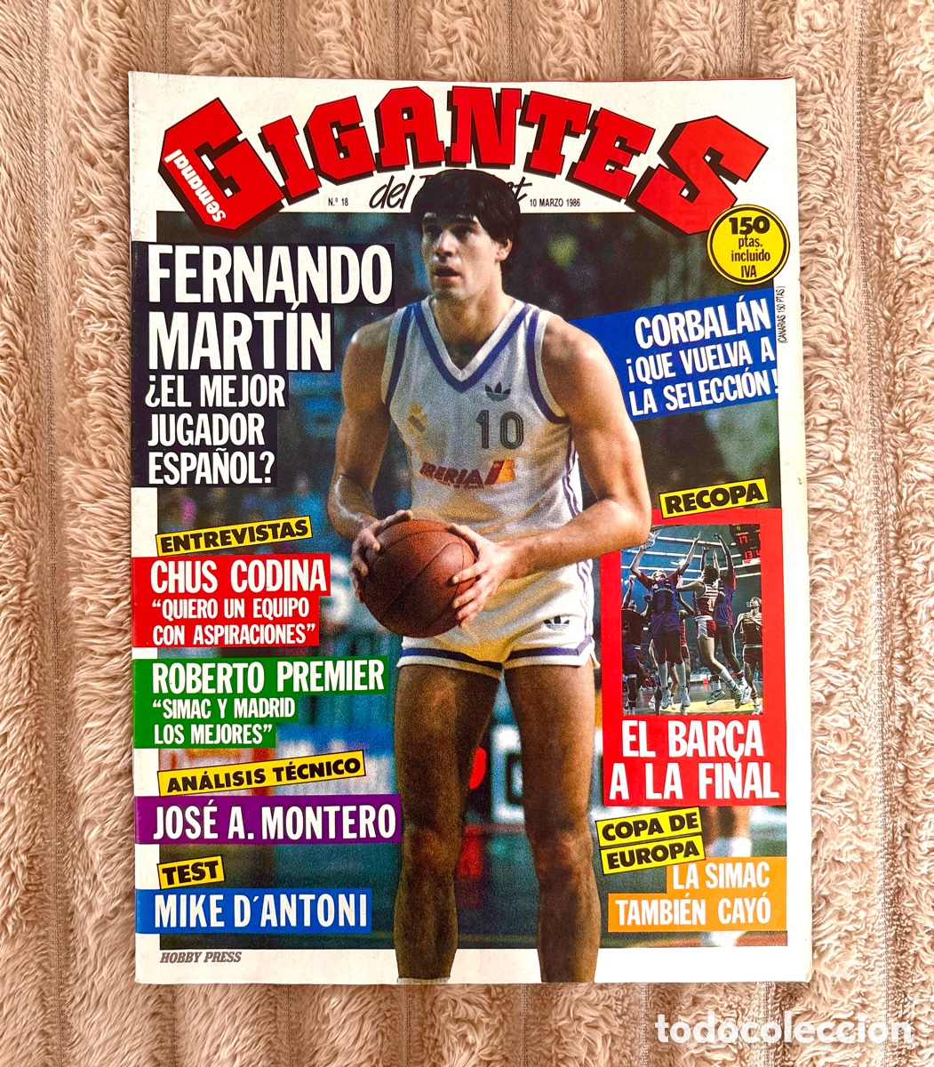 Coleccionismo deportivo: Revista GIGANTES del Basket N&ordm; 18 (1986) Fernando Mart&iacute;n | P&Oacute;STER INTACTO Stansbury. EXCELENTE