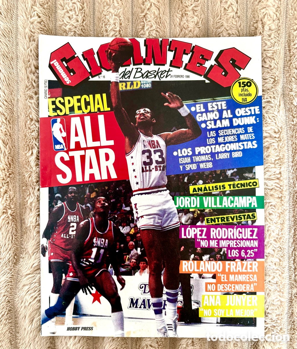 Coleccionismo deportivo: Revista Gigantes del Basket N&ordm; 16 (1986) - Especial NBA All-Star -Estado Kiosko/Archivo!. CON P&Oacute;STER