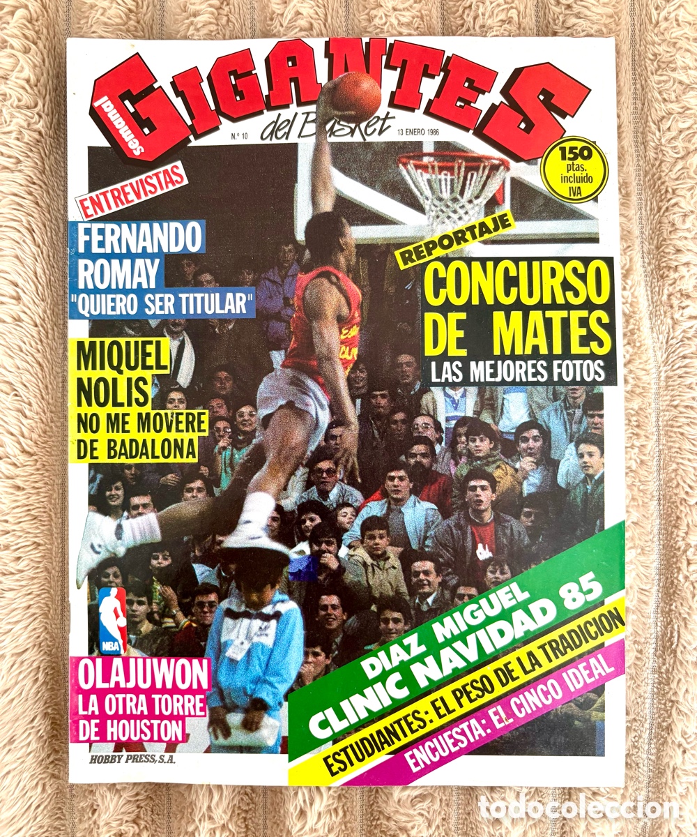 Coleccionismo deportivo: Revista Gigantes del Basket N&ordm; 10 (1986) | ESTADO INTACTO (MINT) con P&oacute;ster Olajuwon