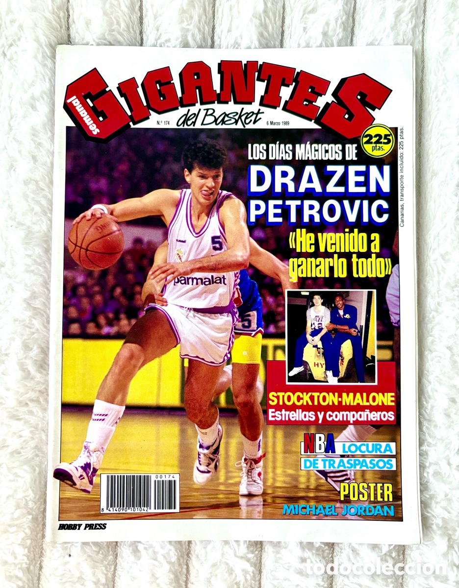 Coleccionismo deportivo: Revista 174 GIGANTES DEL BASKET (1989) - DRAZEN PETROVIC + P&Oacute;STER MICHAEL JORDAN- MINT