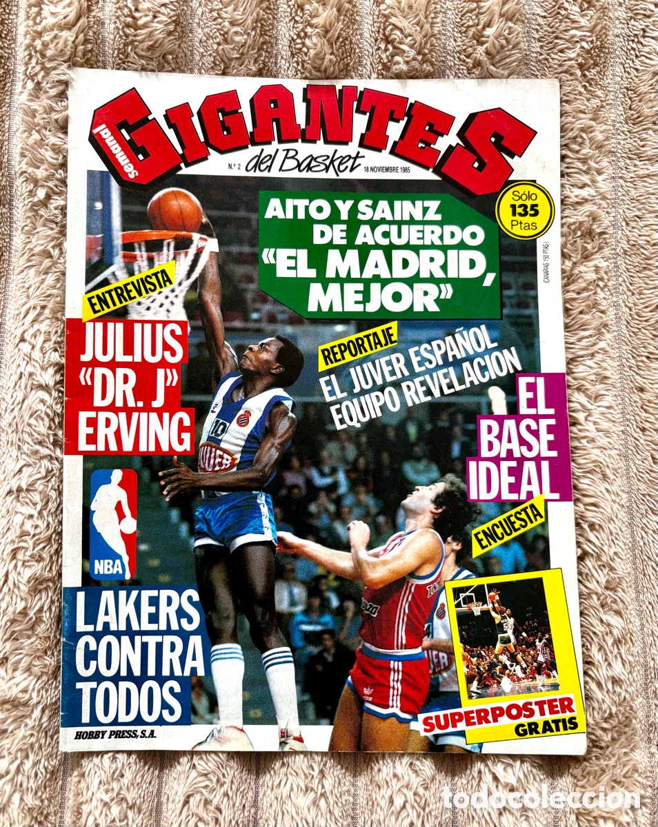 Coleccionismo deportivo: Revista GIGANTES DEL BASKET N&ordm; 2 (1985) | Estado MINT/COLECCI&Oacute;N con S&uacute;per P&oacute;ster