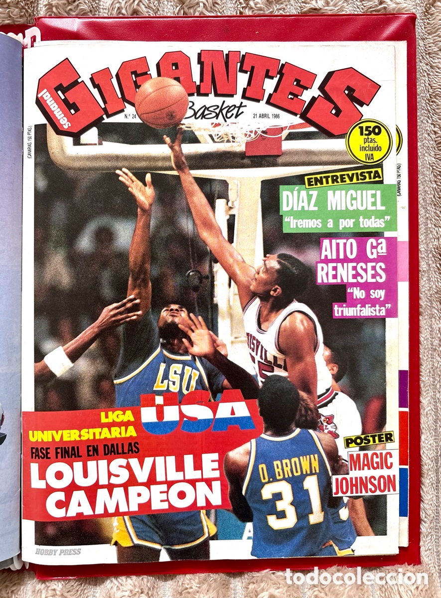 Coleccionismo deportivo: Revista 24 Gigantes del Basket (1986) - &iexcl;Impecable con P&oacute;ster de Magic Johnson Intacto!