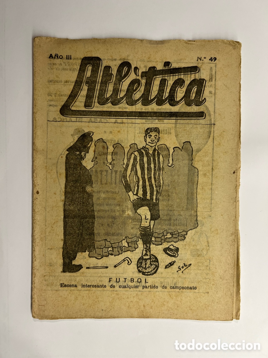 Colecionismo desportivo: ATL&Eacute;TICA, Revista Quincenal No.49, Deportes: Futbol, Boxeo, Atletismo.. Barcelona (a.1919)