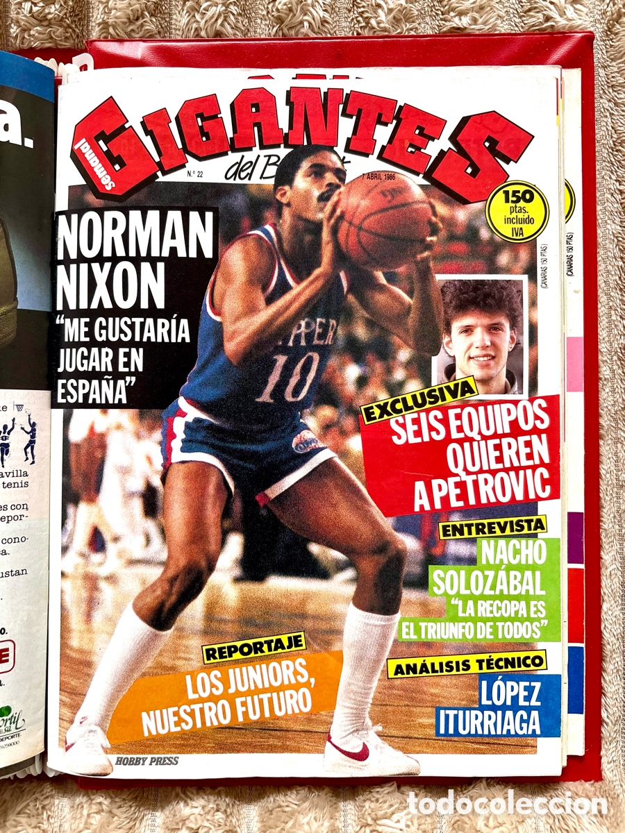 Colecionismo desportivo: Revista 22 Gigantes del Basket ( 7 Abril 1986) - Impecable |Con P&oacute;ster Central Intacto