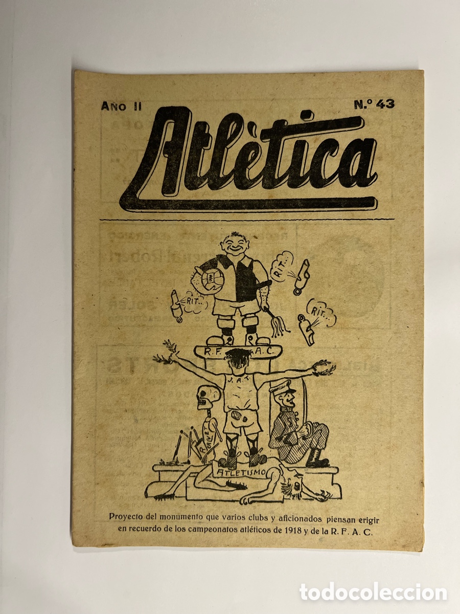 Colecionismo desportivo: ATL&Eacute;TICA, Revista Quincenal No.43, Deportes: Futbol, Boxeo, Atletismo.. Barcelona (a.1918)