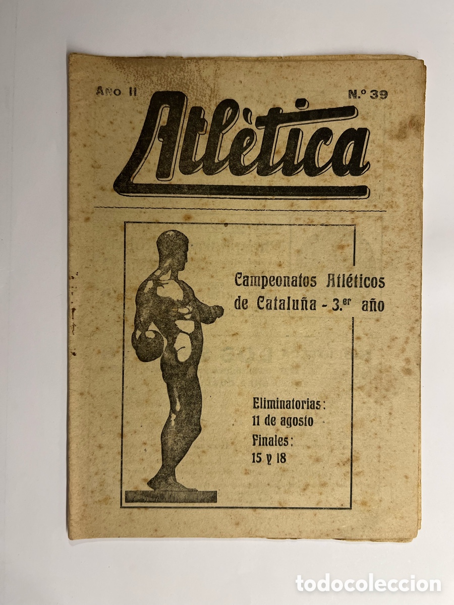 Coleccionismo deportivo: ATL&Eacute;TICA, Revista Quincenal No.39, Deportes: Campeonatos Atl&eacute;ticos de Catalu&ntilde;a. Barcelona (a.1918)