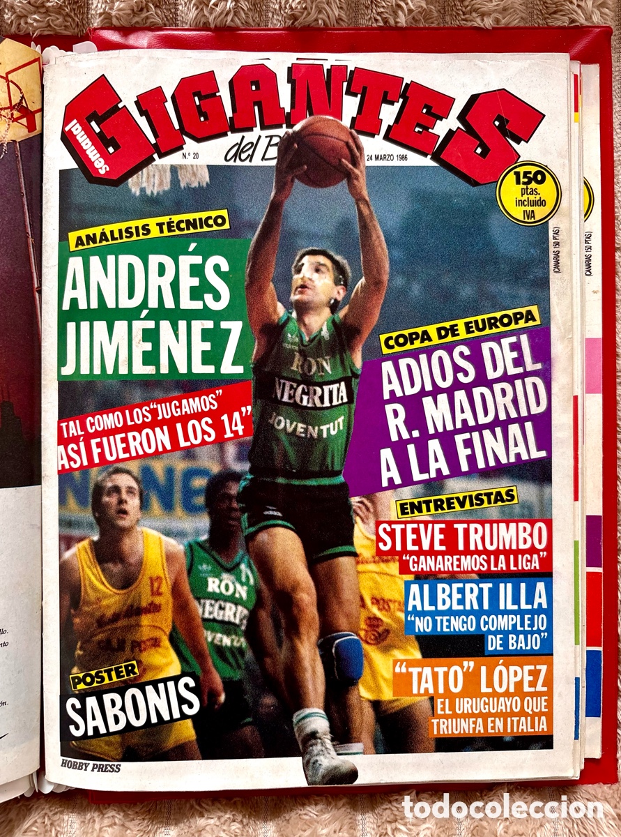 Sports collectibles: Revista Gigantes del Basket N&ordm; 20 (24 Marzo 1986) - Impecable - p&oacute;ster Mart&iacute;n Sajonia