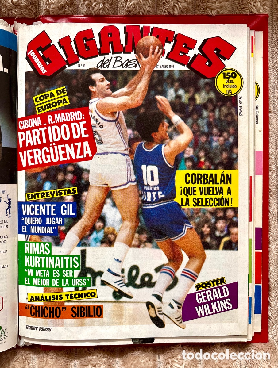 Coleccionismo deportivo: Revista Gigantes del Basket N&ordm; 19 (17 Marzo 1986) - Impecable | Con P&Oacute;STER Y Anuncio Air Jordan