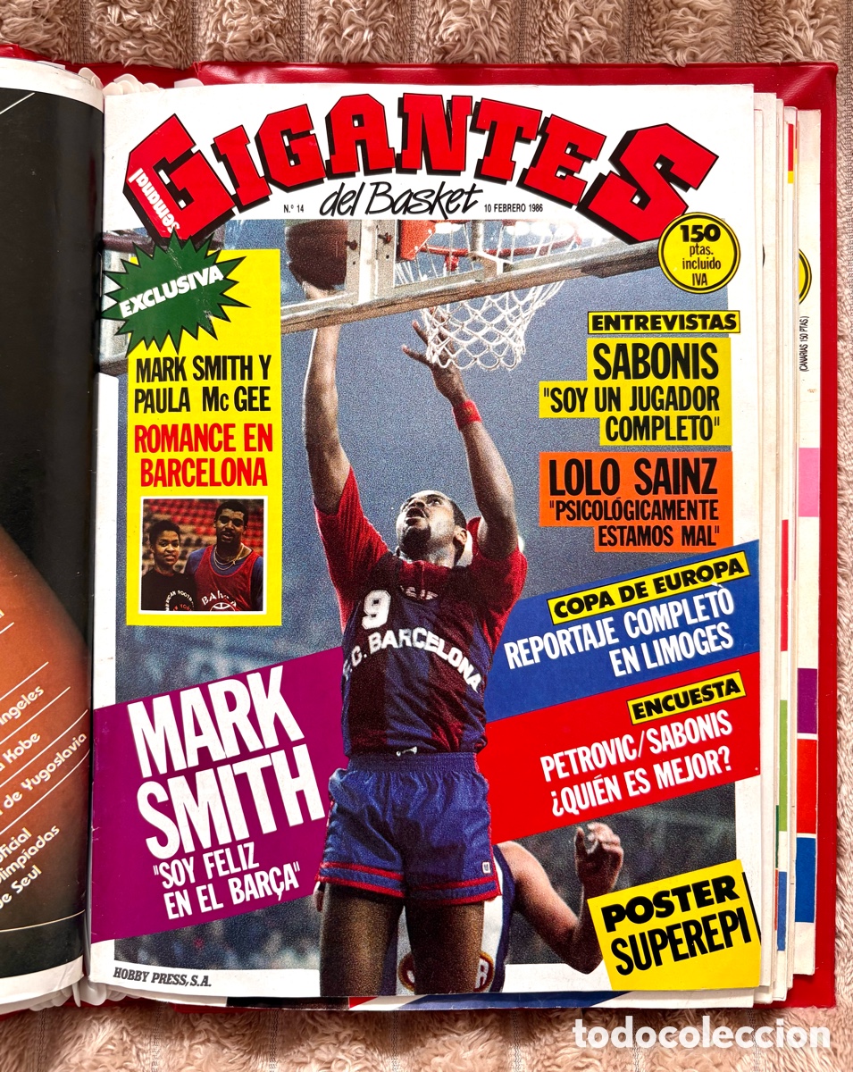Coleccionismo deportivo: Revista Gigantes del Basket N&ordm; 14 (10 Febrero 1986) - Impecable | Con S&uacute;per P&oacute;ster de Ep y SABONIS