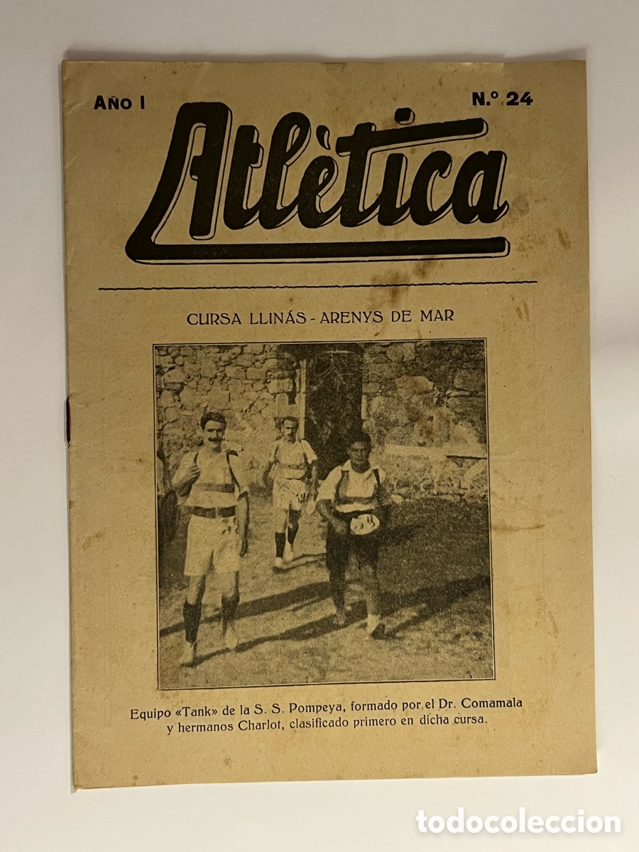 Coleccionismo deportivo: ATL&Eacute;TICA, Revista Quincenal No.24, CURSA LLINAS - ARENYS DE MAR.., Hockey, Boxeo. Barcelona (a.1917)