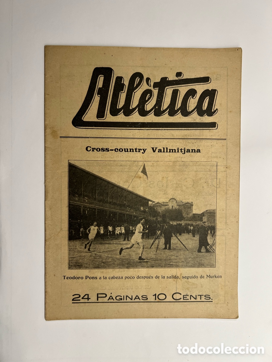 Coleccionismo deportivo: ATL&Eacute;TICA, Revista No.7, Cross-country Vallmitjana, Teodoro Pons a la cabeza seguido de Murken