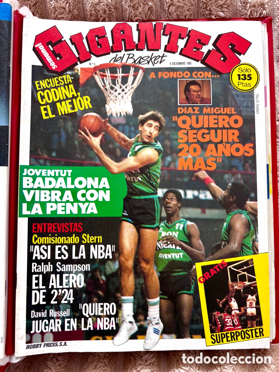 Coleccionismo deportivo: Revista Gigantes del Basket N&ordm; 5 (1985) - Estado Impecable (Con S&uacute;per P&oacute;ster NBA)