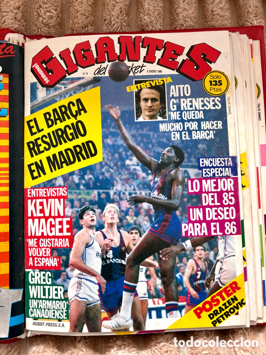 Coleccionismo deportivo: Revista 9 Gigantes del Basket (6 Enero 1986) | Estado Impecable- P&Oacute;STER PETROVIC