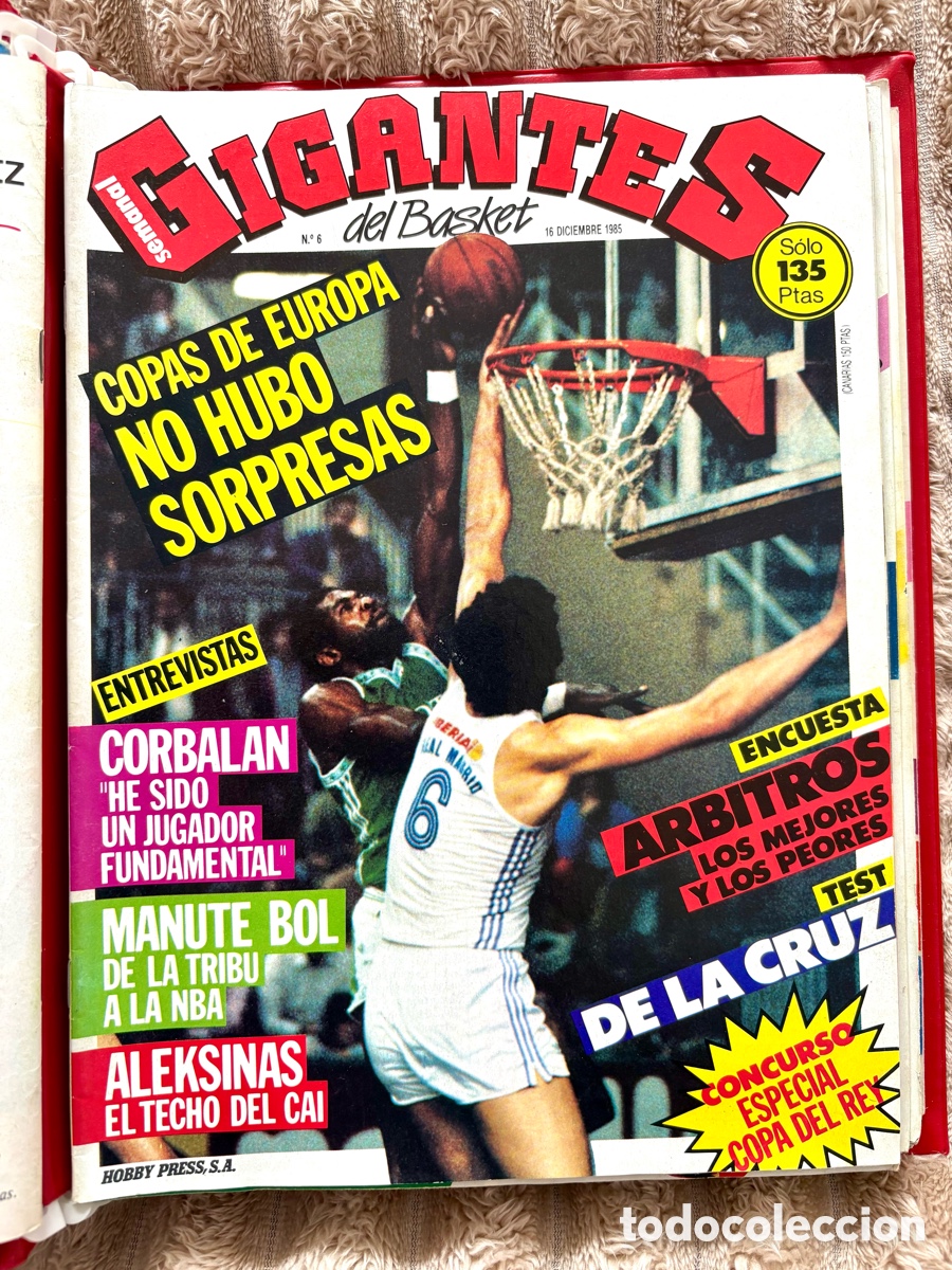 Coleccionismo deportivo: Revista 6 Gigantes del Basket ( 16 Diciembre 1985) | Estado Impecable- MANUTE BOL - P&Oacute;STER