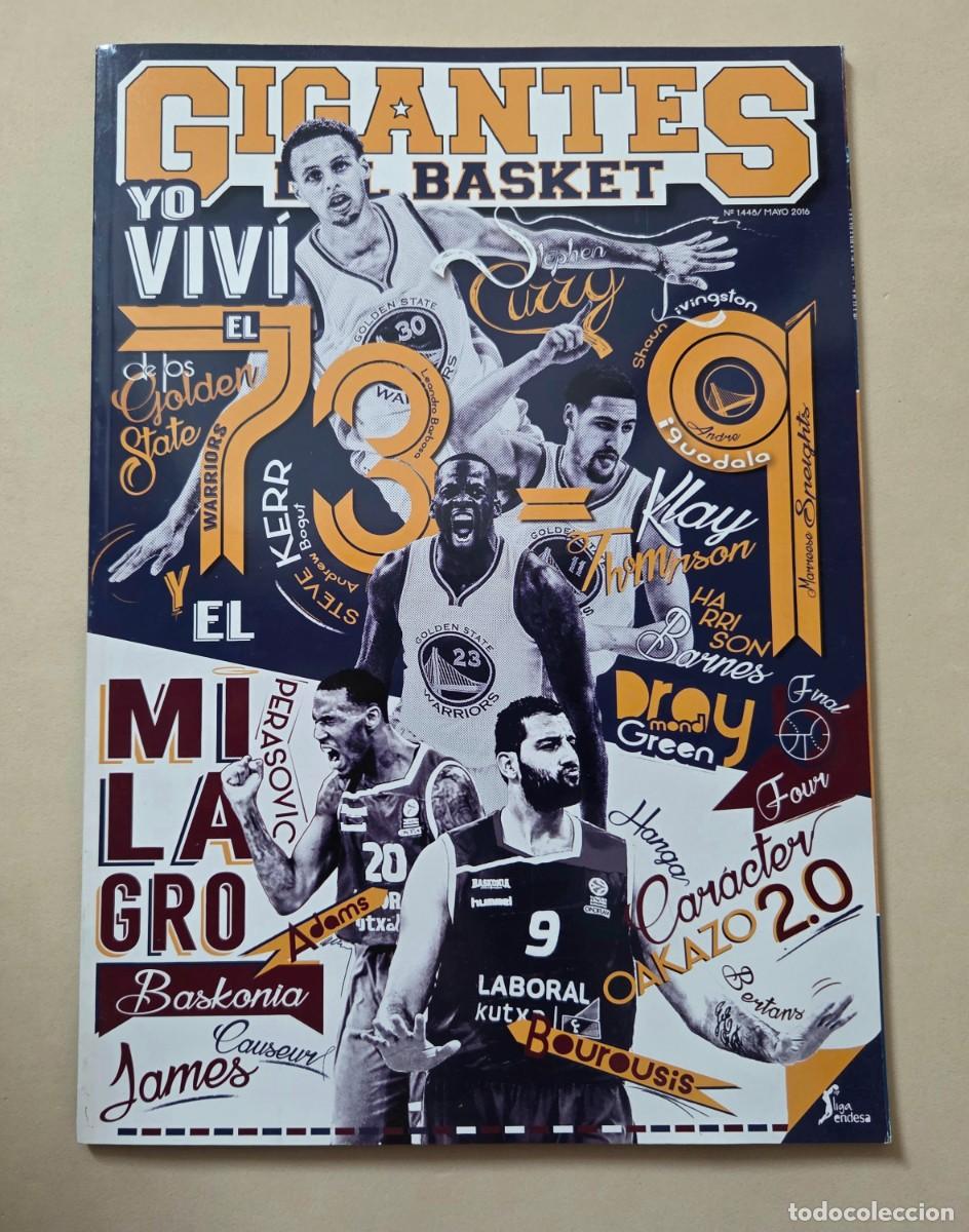 Coleccionismo deportivo: REVISTA GIGANTES DEL BASKET N&deg; 1448 GOLDEN STATE WARRIORS NBA STEPHEN CURRY NUEVO RECORD 73-9 (2016)