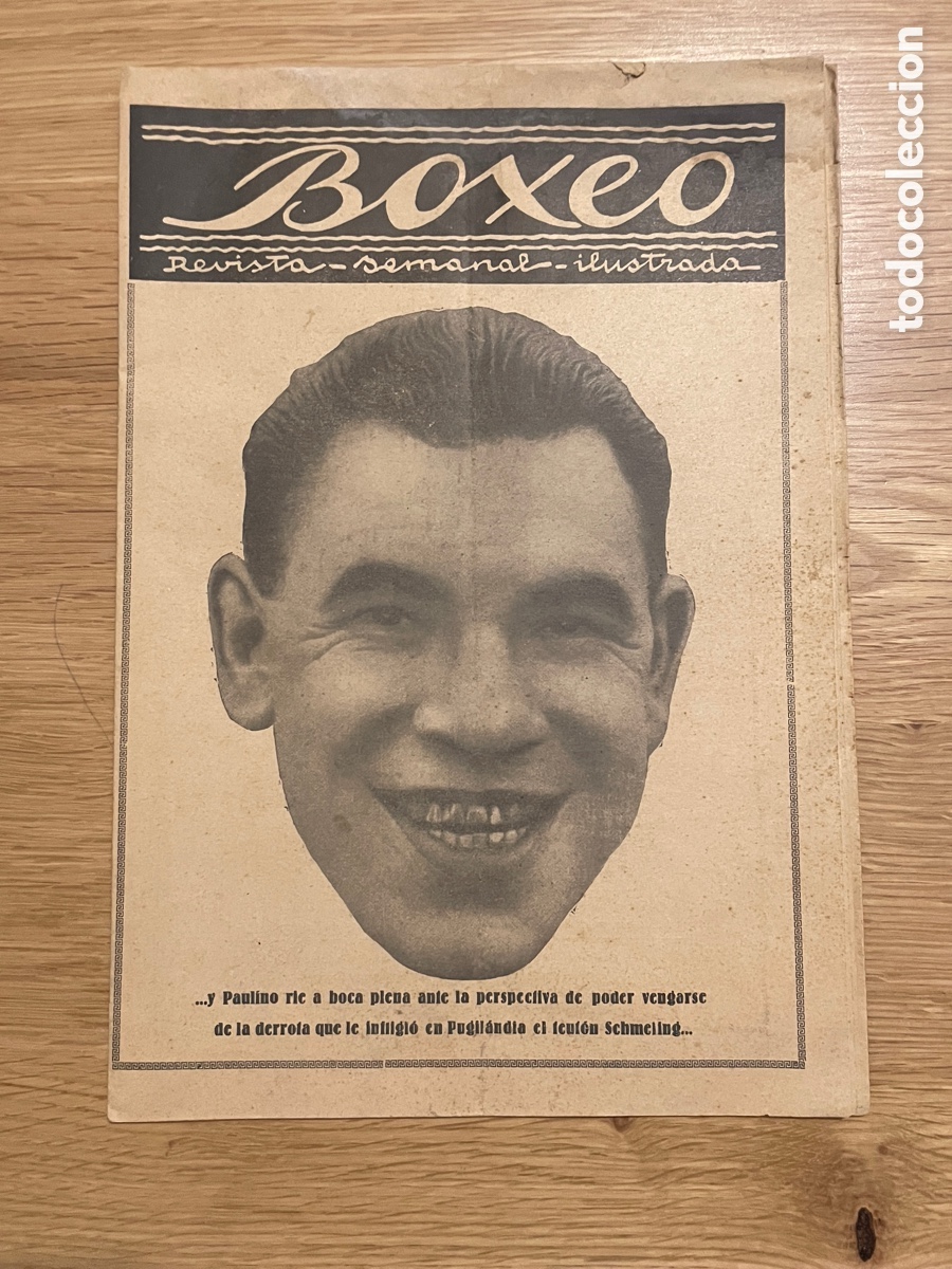 Coleccionismo deportivo: Boxeo. Revista semanal ilustrada. 23 de enero de 1934. Paulino Uzcudum vs Schemeling