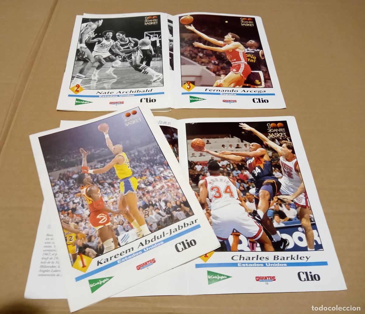 Coleccionismo deportivo: Fasc&iacute;culo Ficha Gigantes Del Basket Kareem Abdul Jabbar Nate Archibald Arcega Charles Barkley 1994