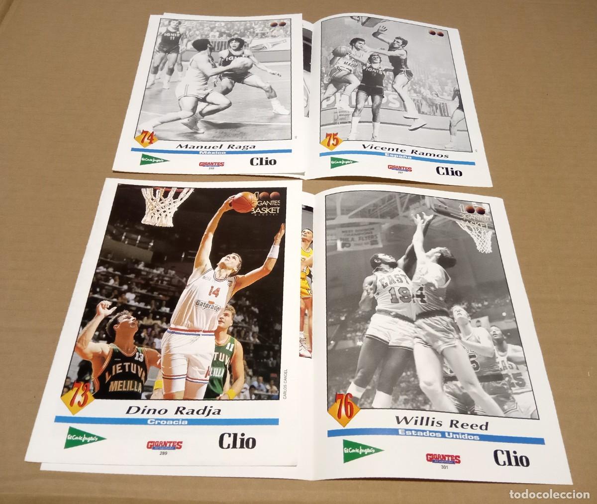 Coleccionismo deportivo: Fasc&iacute;culo Ficha Gigantes Del Basket Dino Radja Manuel Raga Vicente Ramos Willis Reed 1994 NBA ACB