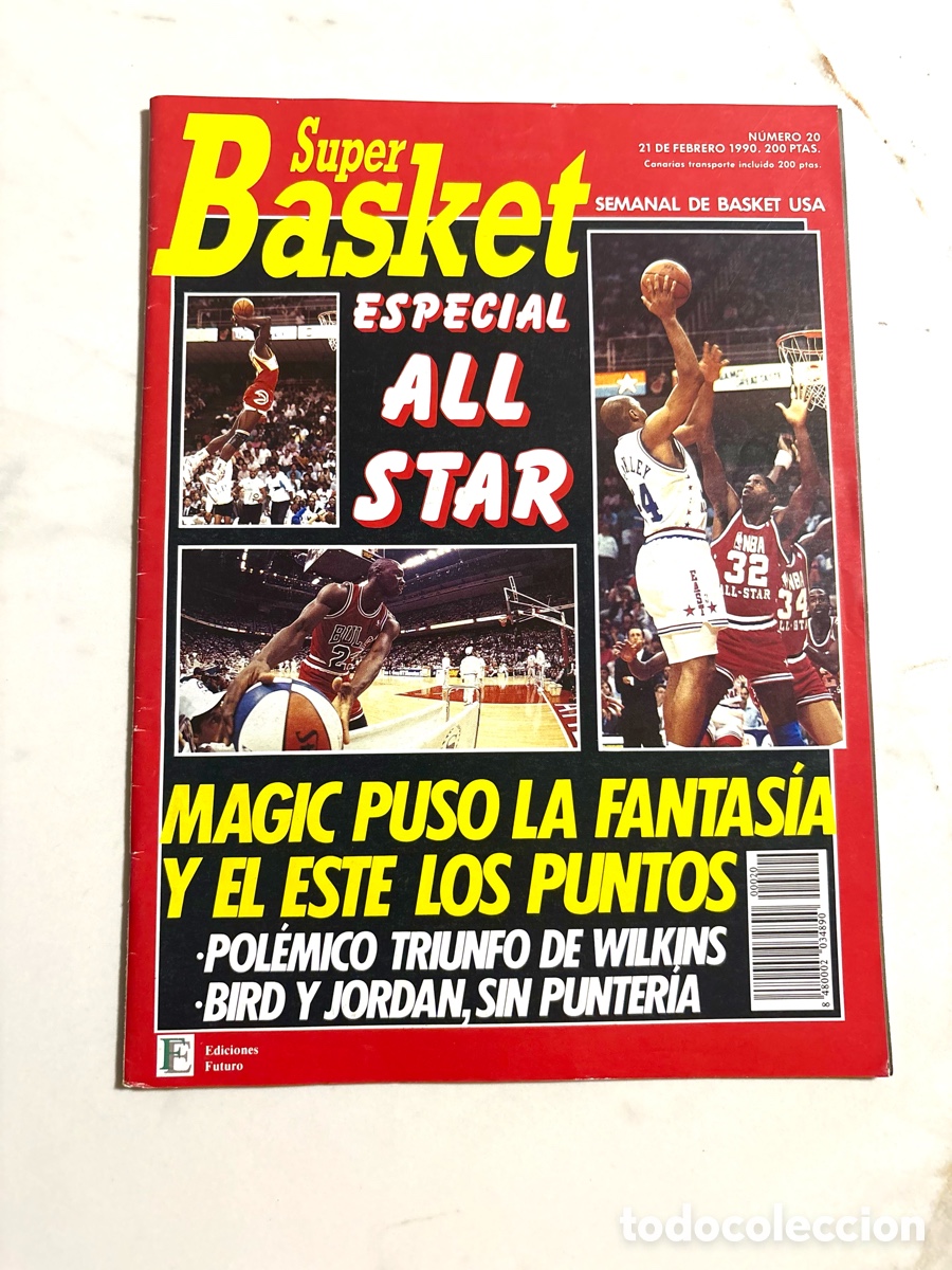 Coleccionismo deportivo: Revista Super Basket N&ordm; 20 (Febrero 1990) - Especial NBA All-Star Miami - Jordan, Magic, Bird