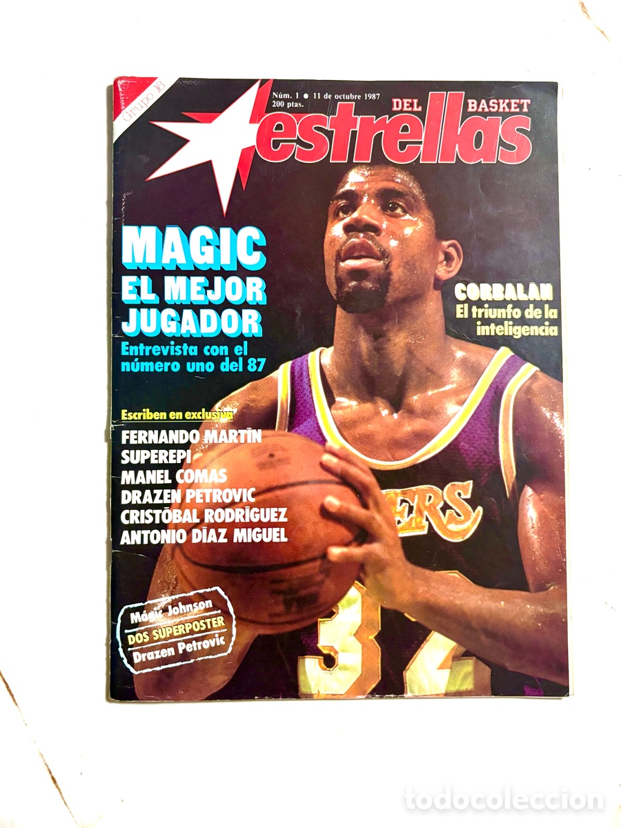 Sammelleidenschaft Sport: Revista Estrellas del Basket N&uacute;mero 1 (Octubre 1987) - Hist&oacute;rico N&ordm; 1 - Magic Johnson- petrovic