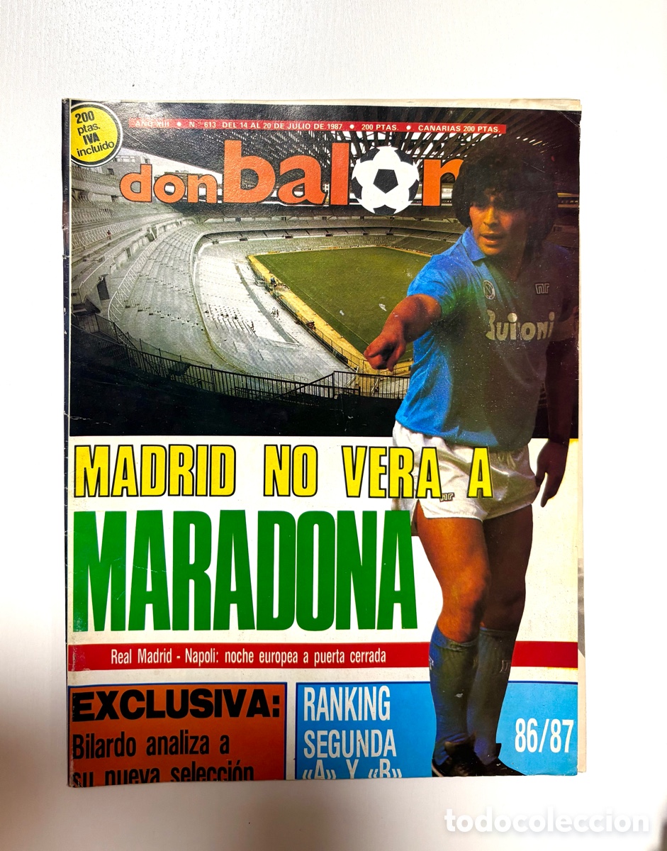 Colecionismo desportivo: Revista 613 Don Bal&oacute;n MARADONA ( del 14 al 20 de julio de 1987)