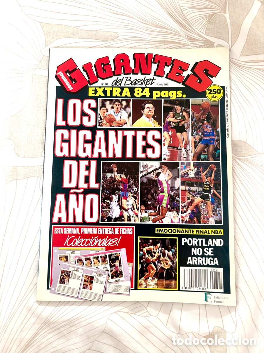 Coleccionismo deportivo: Revista Gigantes 241 (1990) Extra Los Gigantes del A&ntilde;o ACB - Finales NBA Portland Detroit
