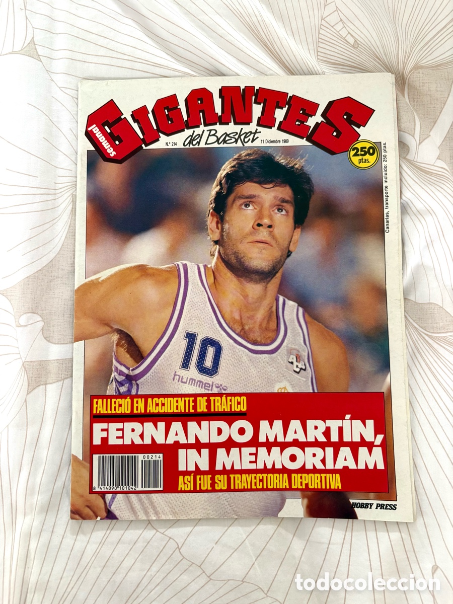 Coleccionismo deportivo: JOYA - Revista Gigantes basket 214 (1989) Fernando Mart&iacute;n In Memoriam - Especial Homenaje Dorsal 10
